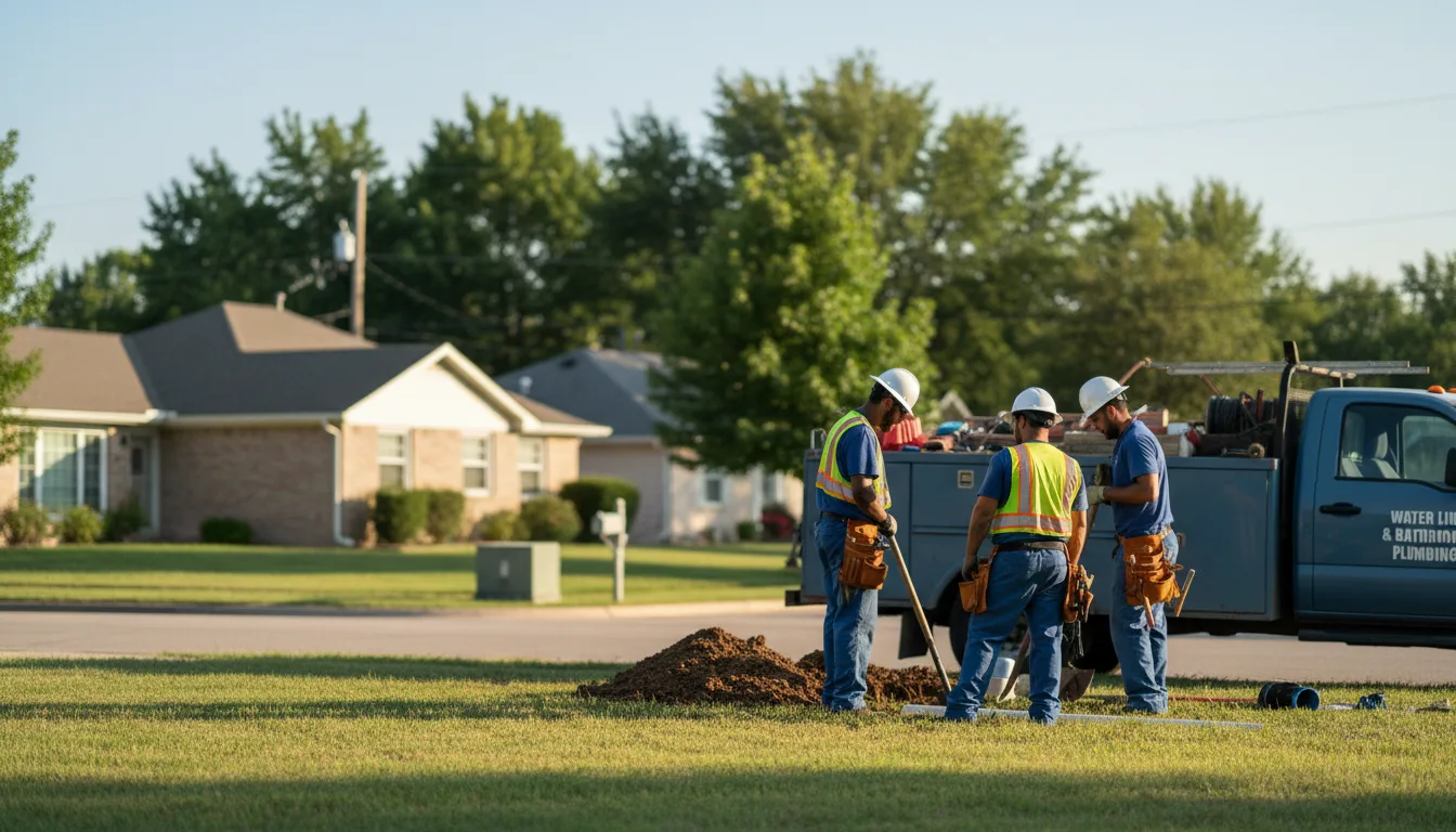 Residential water line and bathroom plumbing service in Dryden, TX